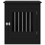 Dog Crate Furniture Black 64.5x80x71 cm Engineered Wood - Close-Up Angle