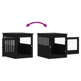 Dog Crate Furniture Black 64.5x80x71 cm Engineered Wood - Extra Image