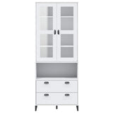 Highboard VIKEN White 80x40x200 cm Solid Wood Pine - Top-Down View