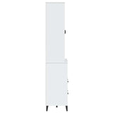Highboard VIKEN White 80x40x200 cm Solid Wood Pine - Rear View