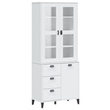 Highboard VIKEN White 80x40x190 cm Solid Wood Pine - Front View