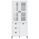 Highboard VIKEN White 80x40x190 cm Solid Wood Pine - Top-Down View