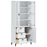 Highboard VIKEN White 80x40x190 cm Solid Wood Pine - 45-Degree Angle