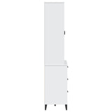 Highboard VIKEN White 80x40x190 cm Solid Wood Pine - Rear View