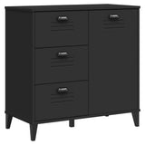Highboard VIKEN Black 80x40x190 cm Solid Wood Pine - Extra Image