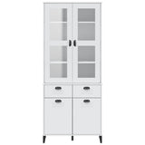 Highboard VIKEN White 80x40x190 cm Solid Wood Pine - Top-Down View