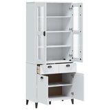 Highboard VIKEN White 80x40x190 cm Solid Wood Pine - 45-Degree Angle
