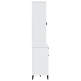 Highboard VIKEN White 80x40x190 cm Solid Wood Pine - Rear View