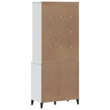 Highboard VIKEN White 80x40x190 cm Solid Wood Pine - Close-Up Angle