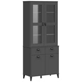 Highboard VIKEN Anthracite Grey 80x40x190 cm Solid Wood Pine
