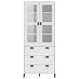 Highboard VIKEN White 80x40x190 cm Solid Wood Pine - Top-Down View