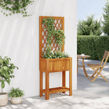 Planter with Trellis and Shelf 55x29.5x152 cm Solid Wood Acacia - Side View
