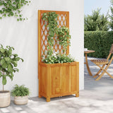 Planter with Trellis 55x29.5x132 cm Solid Wood Acacia - Side View
