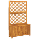 Planter with Trellis 100x32x165 cm Solid Wood Acacia - Front View