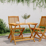 Folding Garden Table 90x52.5x65 cm Solid Wood Acacia - Side View