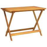 Folding Garden Table 90x52.5x65 cm Solid Wood Acacia - Rear View