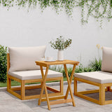 Folding Garden Table 50x36x60 cm Solid Wood Acacia - Side View