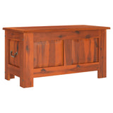 Storage Chest with Lid Brown Solid Wood Acacia - Front View