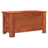 Storage Chest with Lid Brown Solid Wood Acacia - Rear View