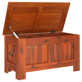 Storage Chest with Lid Brown Solid Wood Acacia - Close-Up Angle