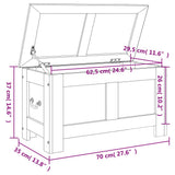 Storage Chest with Lid Brown Solid Wood Acacia - Extra Image