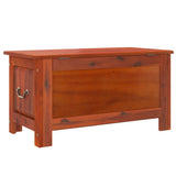 Storage Chest with Lid Brown Solid Wood Acacia - Rear View