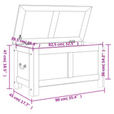 Storage Chest with Lid Brown Solid Wood Acacia - Extra Image