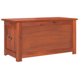 Storage Chest with Lid Brown Solid Wood Acacia - Rear View