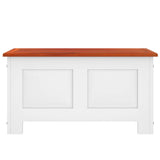 Storage Chest with Lid Brown and White Solid Wood Acacia - Top-Down View