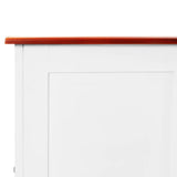 Storage Chest with Lid Brown and White Solid Wood Acacia - Low Angle