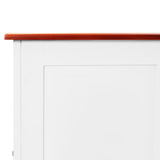 Storage Chest with Lid Brown and White Solid Wood Acacia - Low Angle