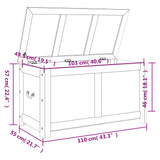 Storage Chest with Lid Brown and White Solid Wood Acacia