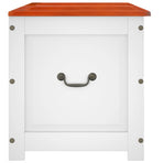 Storage Chest with Lid Brown and White Solid Wood Acacia