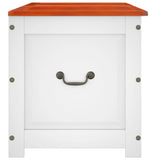 Storage Chest with Lid Brown and White Solid Wood Acacia - 45-Degree Angle