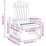 Garden Adirondack Chairs 4 pcs Solid Wood Fir - Extra Image