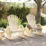 Rocking Adirondack Chairs 2 pcs Solid Wood Fir - Side View