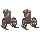Rocking Adirondack Chairs 2 pcs Solid Wood Fir