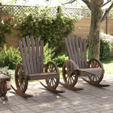 Rocking Adirondack Chairs 2 pcs Solid Wood Fir