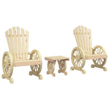 3 Piece Garden Lounge Set Solid Wood Fir - Front View
