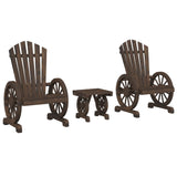 3 Piece Garden Lounge Set Solid Wood Fir - Front View