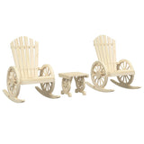 3 Piece Garden Lounge Set Solid Wood Fir - Front View