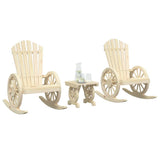 3 Piece Garden Lounge Set Solid Wood Fir
