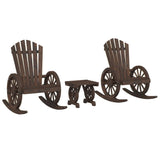 3 Piece Garden Lounge Set Solid Wood Fir - Front View