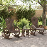 3 Piece Garden Lounge Set Solid Wood Fir - Side View