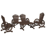 4 Piece Garden Lounge Set Solid Wood Fir - Front View