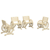 Garden Chairs 4 pcs Solid Wood Fir - Front View