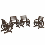 Garden Chairs 4 pcs Solid Wood Fir - Front View