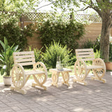 3 Piece Garden Lounge Set Solid Wood Fir - Side View