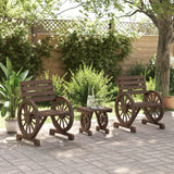 3 Piece Garden Lounge Set Solid Wood Fir - Side View