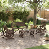 4 Piece Garden Lounge Set Solid Wood Fir - Side View
